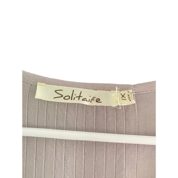 Solitaire Women's Gray Button Front Crochet Blouse Top Size Plus 1X - Picture 4 of 5